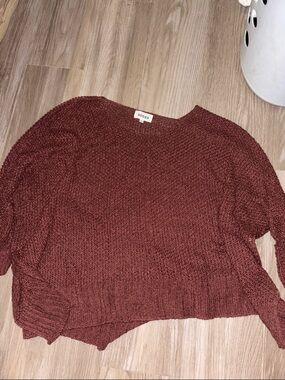 ADORA Women's Rust-Brown Scoopneck Knit Sweater